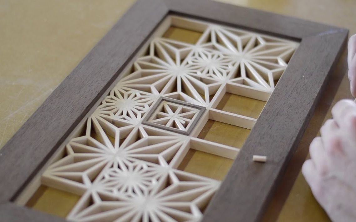 组子墙面艺术日本木工kumikowallartjapanesewoodworking