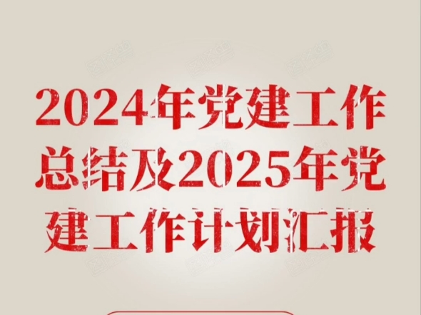 2024年党建工作总结及2025年党建工作计划汇报哔哩哔哩bilibili