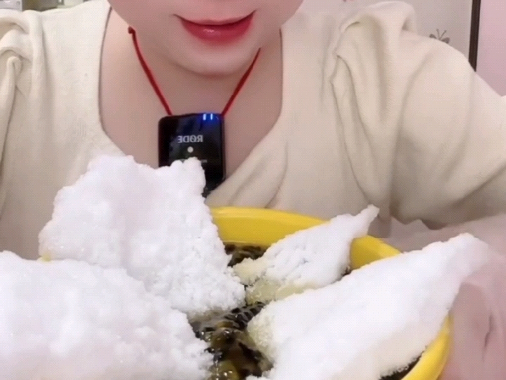 纯霜蘸百香果冰合集 爆籽声控 吃冰声控