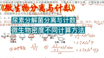 微生物分离与计数-尿素分解菌的分离与计数-微生物数量与密度计算