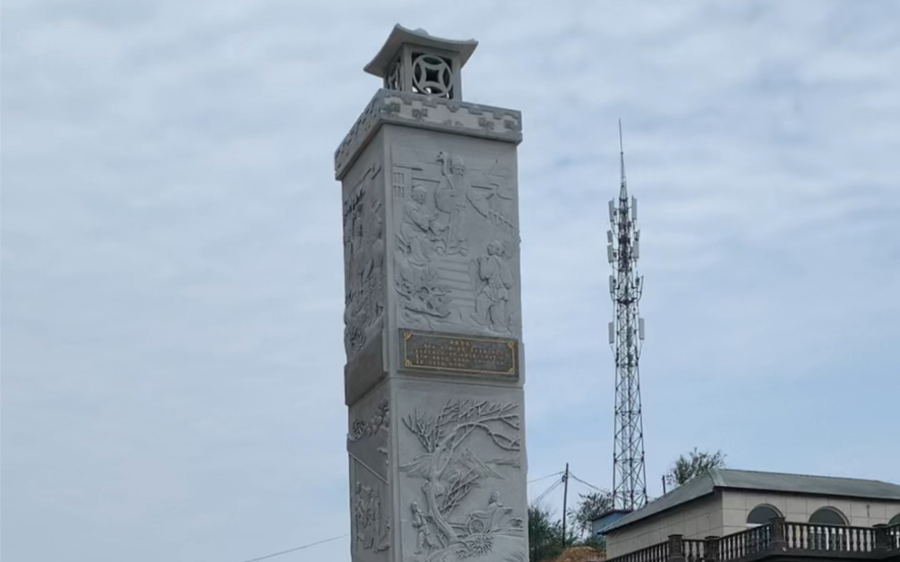 天然石材浮雕文化柱石雕文化柱石柱子二十四孝文化柱文化立柱