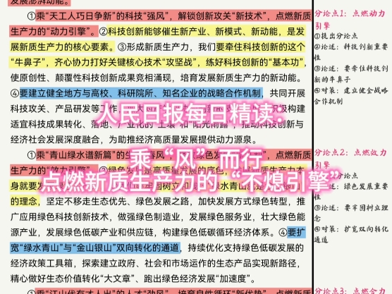 人民日报每日精读:乘“风”而行 点燃新质生产力的“不熄引擎”哔哩哔哩bilibili