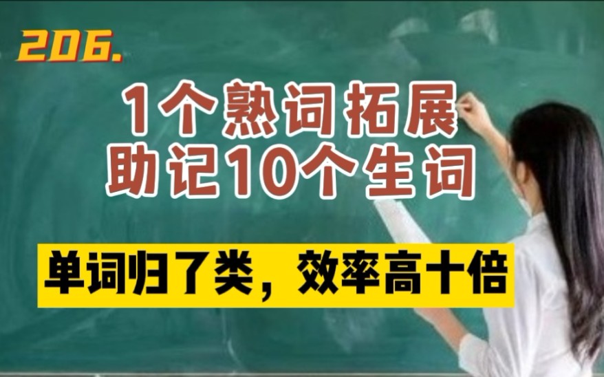 206.1个熟词拓展助记10个生词哔哩哔哩bilibili