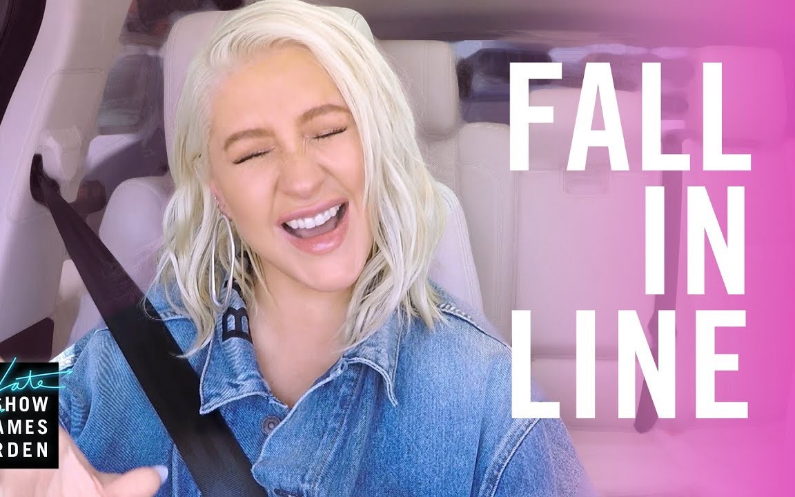 [图]【Christina Aguilera】擦妈最新《拼车卡拉OK秀》演唱新单Fall In Line