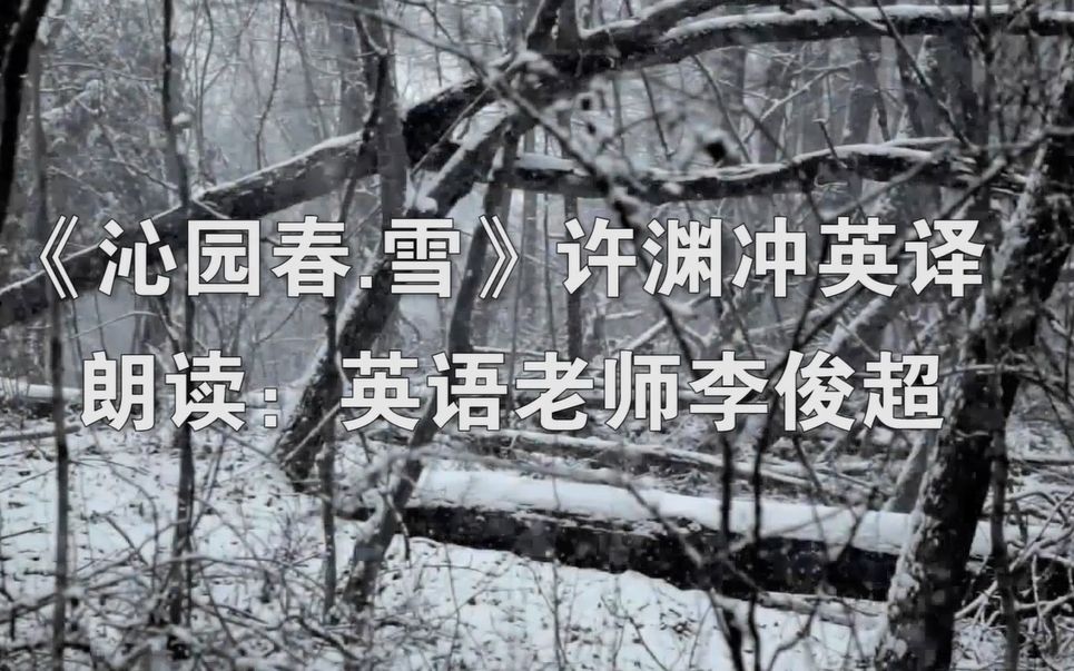 [图]《沁园春·雪》毛主席的经典诗歌，适合初学者的英语朗读美文