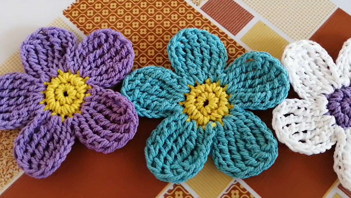 五瓣花钩针编织(上),入门篇钩针学习视频,居家女人学的手艺