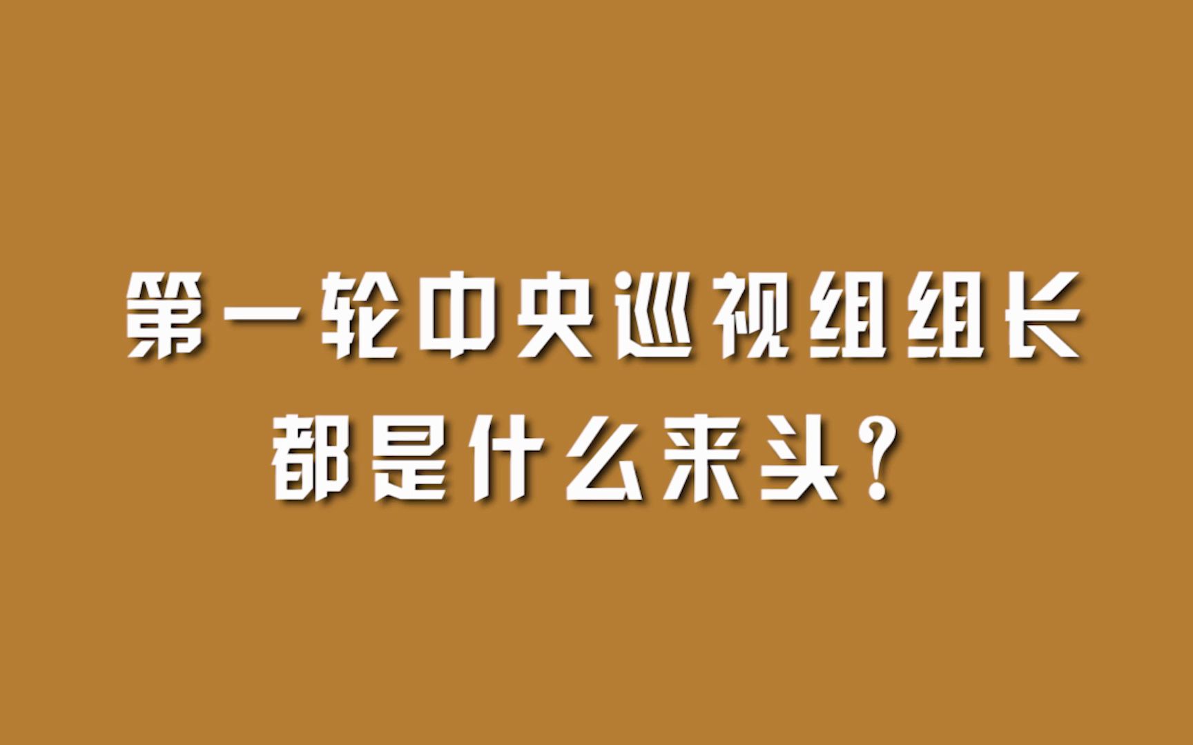 [图]第一轮中央巡视组组长，都是什么来头？