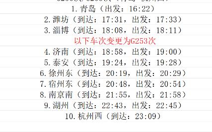 高铁g256/g253次线路信息