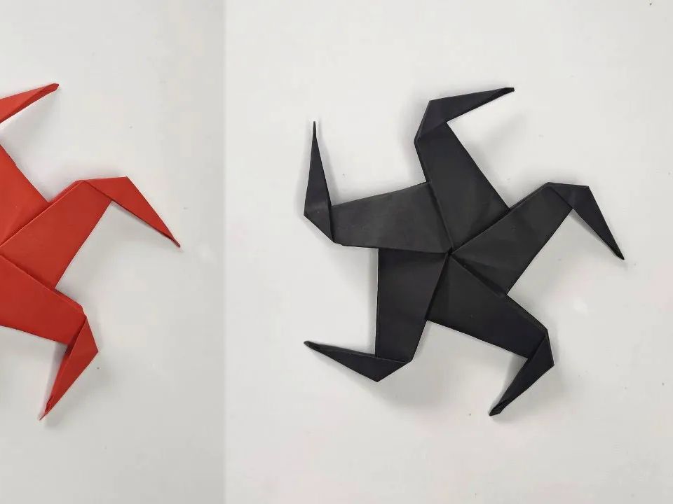 【origami library】手里剑折纸教程origami ninja star