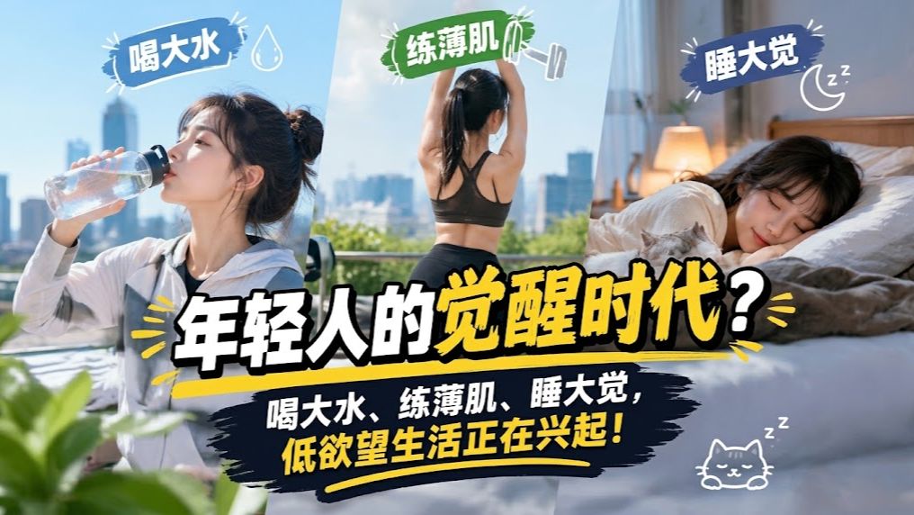 年轻人的觉醒时代？喝大水、练薄肌、睡大觉，低欲望生活正在兴起！