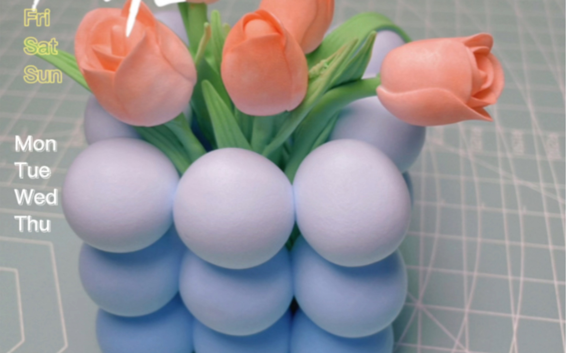 有手就会的郁金香摆件粘土教程