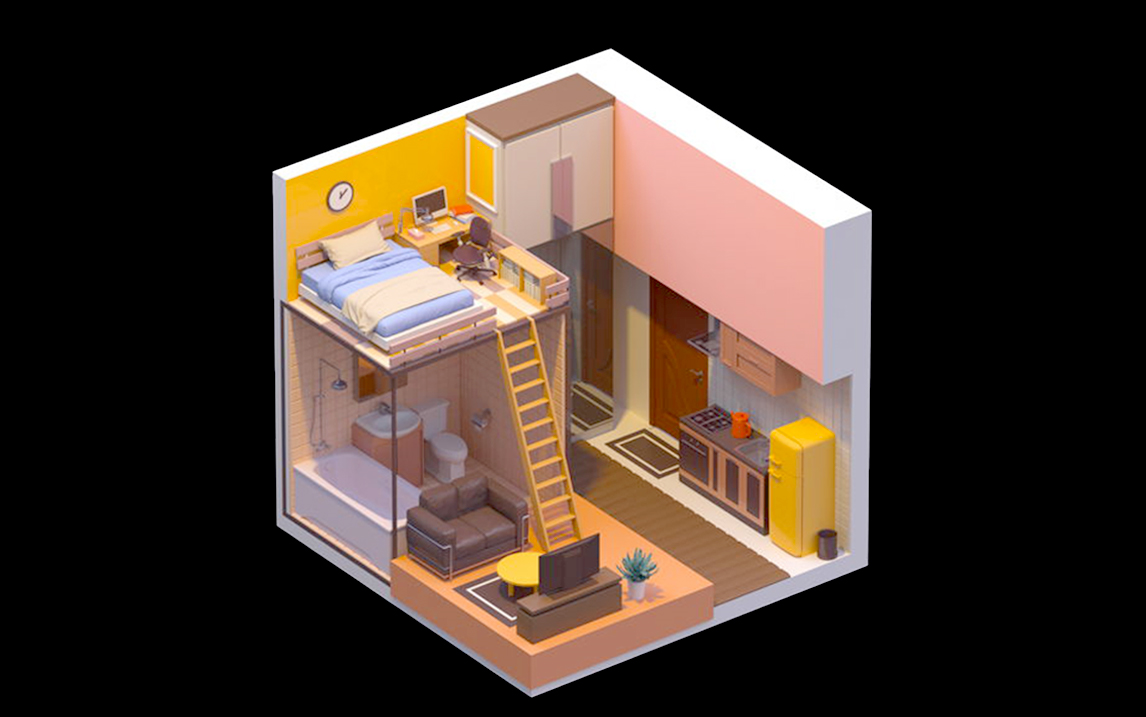 3dmax场景建模——零基础教你如何制作简单卡通卧室场景模型