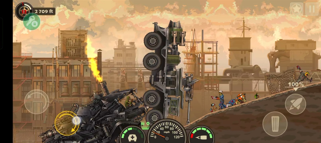 战车撞僵尸3最硬的车可以在工业地图跑多少米?