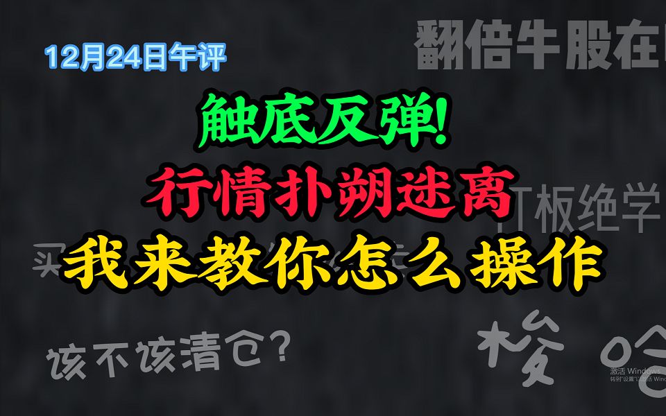 A股:12月24午评:触底反弹! 行情扑朔迷离 我来教你怎么操作哔哩哔哩bilibili