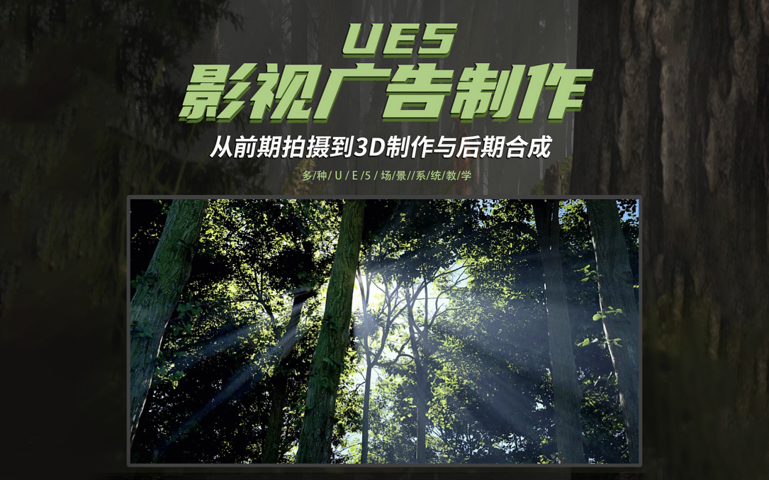 【中文教程】UE5影视广告制作—前期拍摄到3D制作与后期合成【海滩/沙漠/森林/自然环境等】哔哩哔哩bilibili