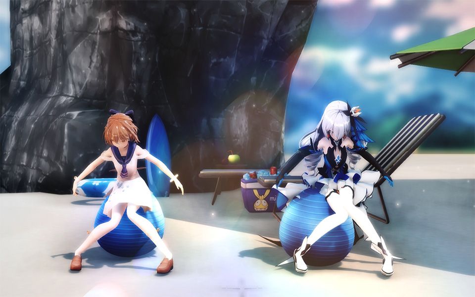 卖萌向板鸭和hanser一起玩球