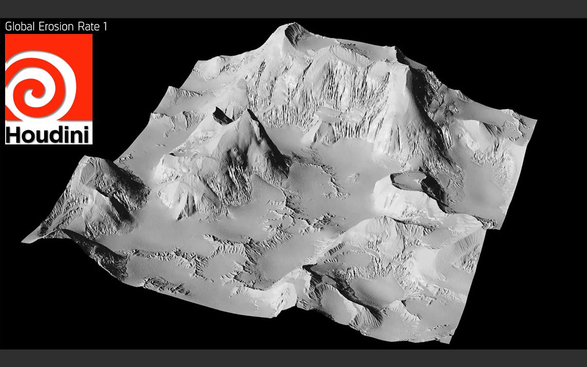 houdini17参数高度场侵蚀比较效果