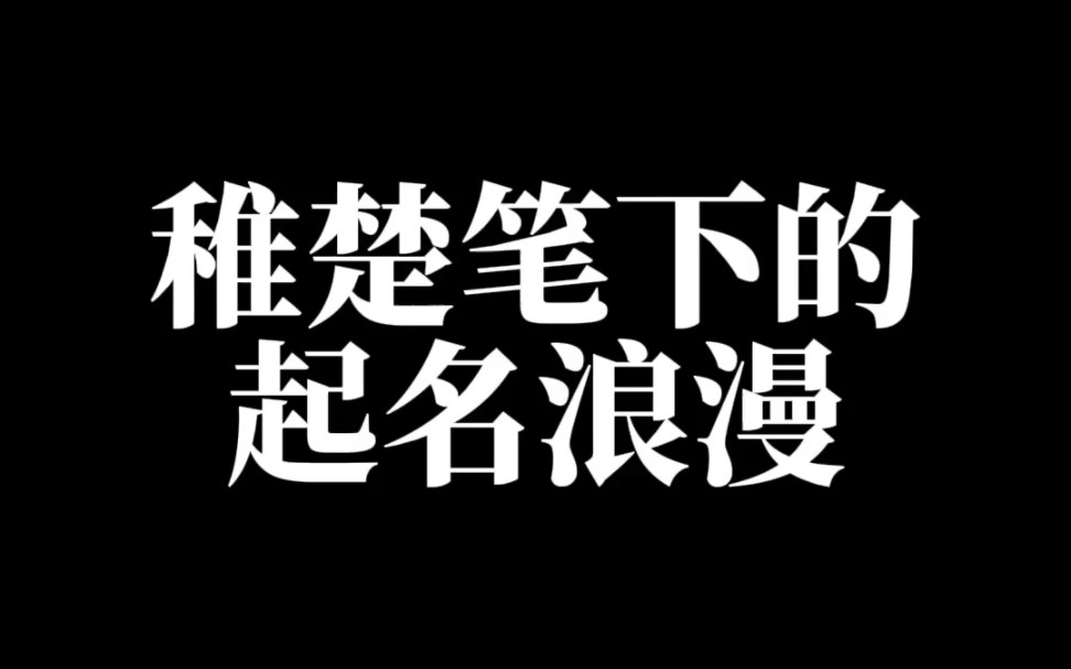 稚楚笔下的起名浪漫哔哩哔哩bilibili