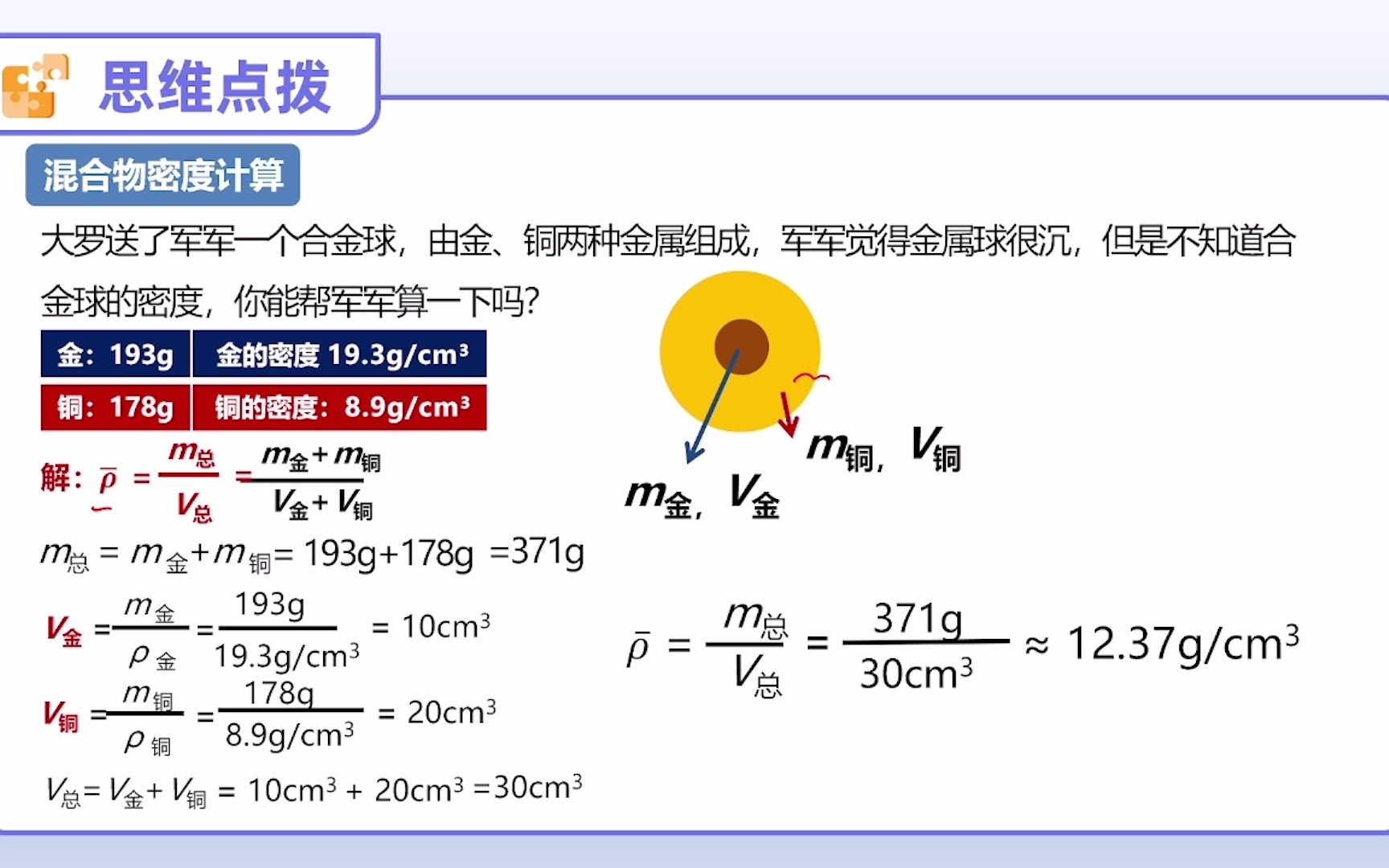 [图]密度的计算-混合物密度问题