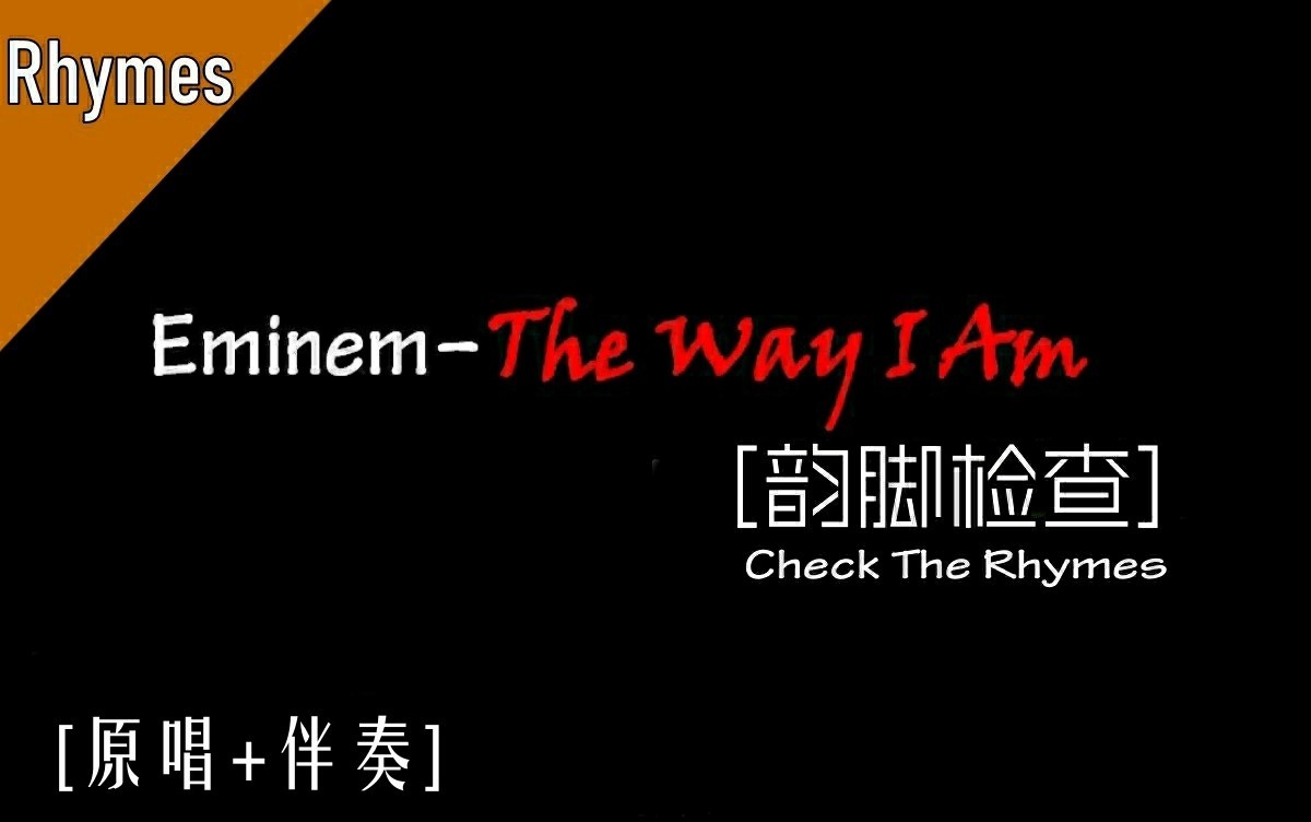 [图][Eminem 20年前的韵词巅峰] [原唱+伴奏] The Way I Am韵脚检查 Check The Rhymes