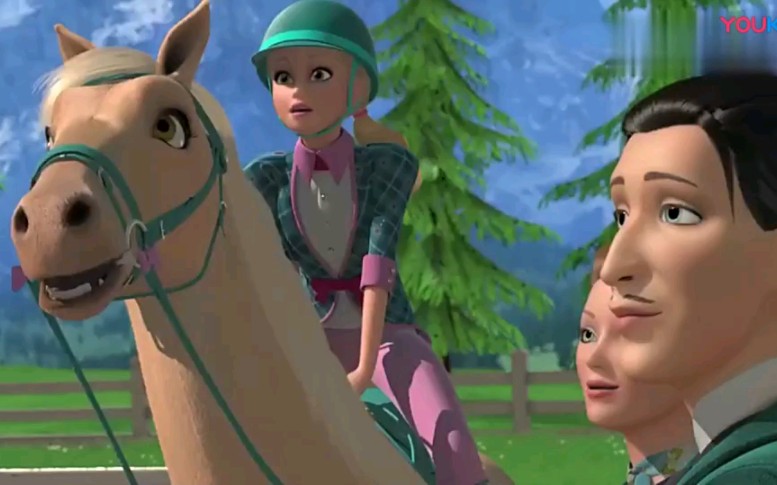 芭比之梦想豪宅 : 思茜越野赛,害怕躲开栅栏,终于克服跳跃障碍赢得第