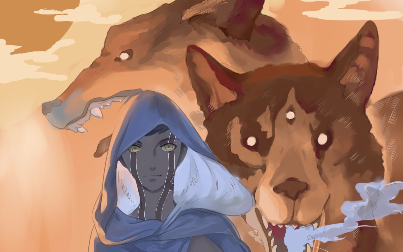 板绘狼少年和狼二哈