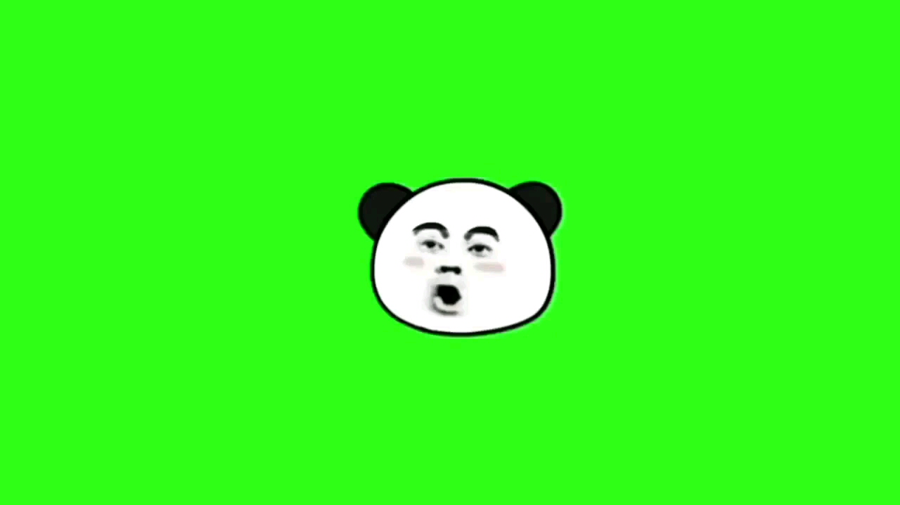 熊猫人修仙绿幕素材图片