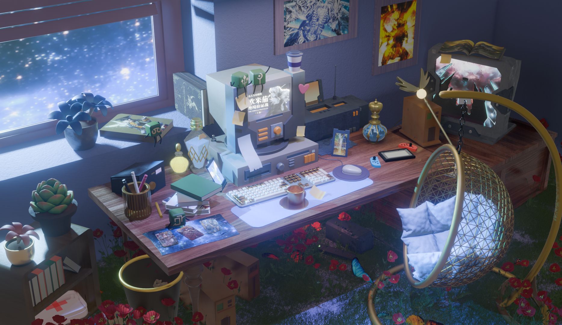 【练习】ff14之4绿职的小房间~简单小动画