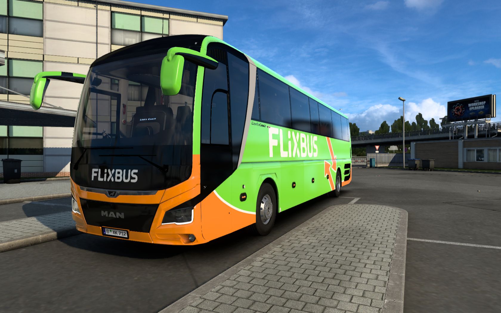 欧洲卡车模拟2 驾驶man lions coach 客车 从巴黎 客运站开往克莱蒙