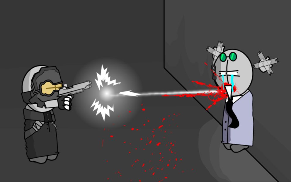 暴力迪吧动画:开枪测试(up主自虐)