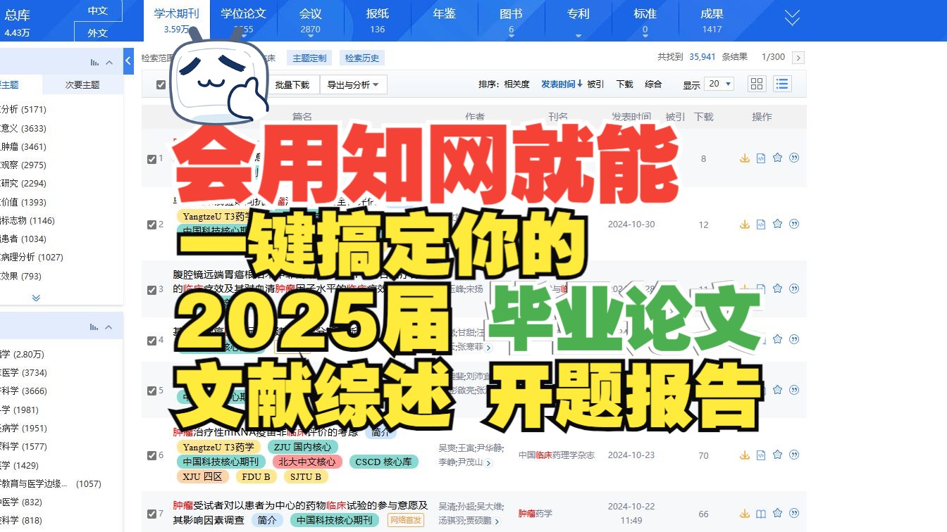 用知网就能搞定2025届的毕业论文初稿、文献综述国内外研究现状、开题报告哔哩哔哩bilibili