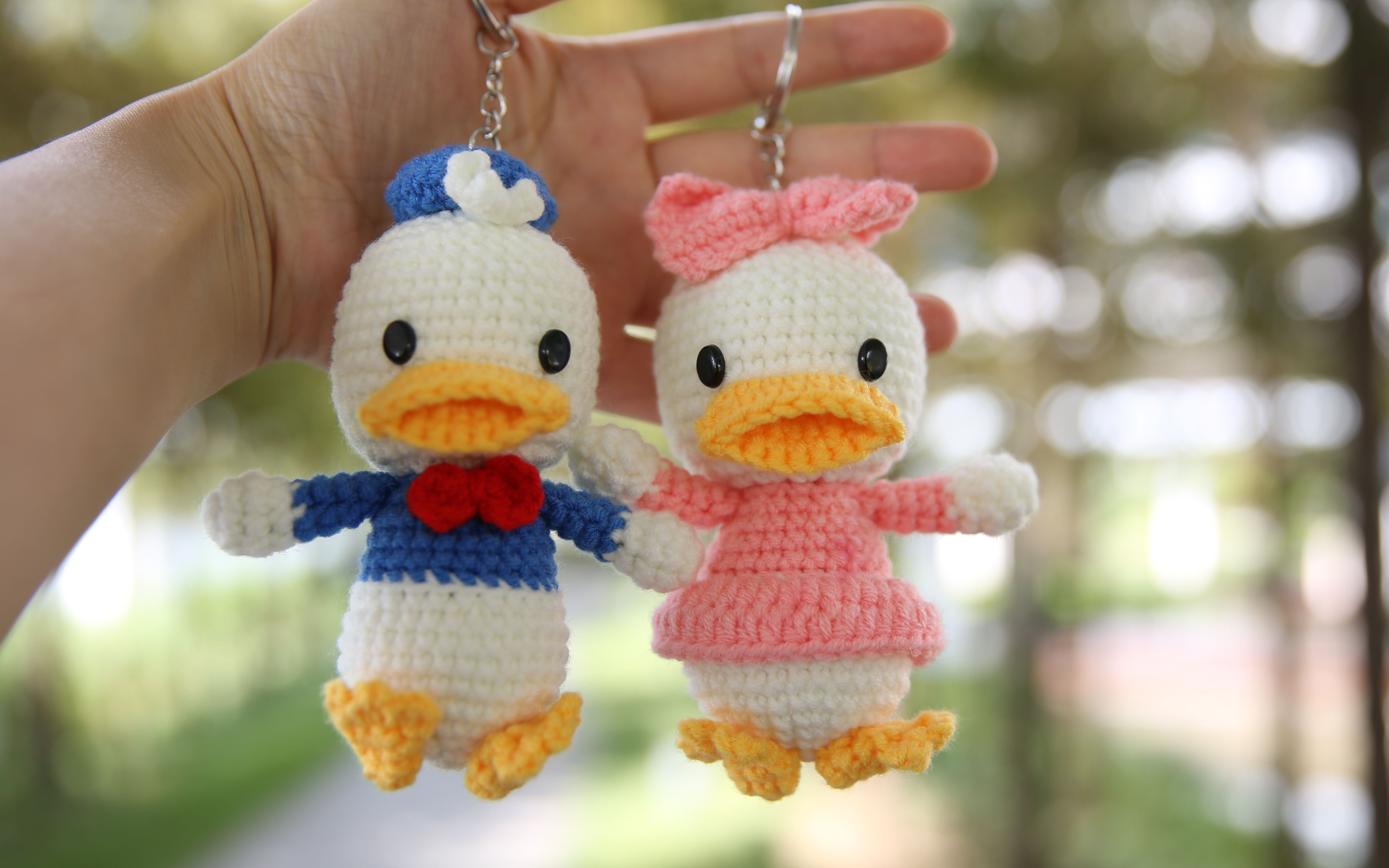 【新手编织教程】唐老鸭 玩偶小挂件 毛线钩针diy手工编织教程 米妈手