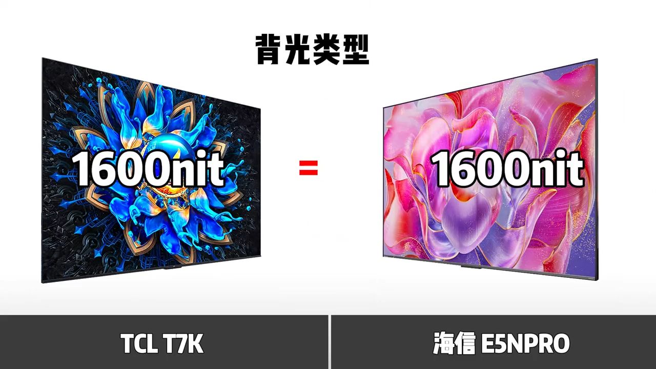 主品牌的TCL T7K和海信E5NPRO 参数对比来了!哔哩哔哩bilibili