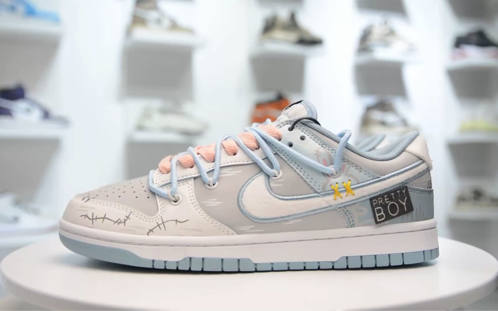 【权威实拍】nike dunk low 卡斯制造 cny 解构风 手绘兔子灰蓝白 兔