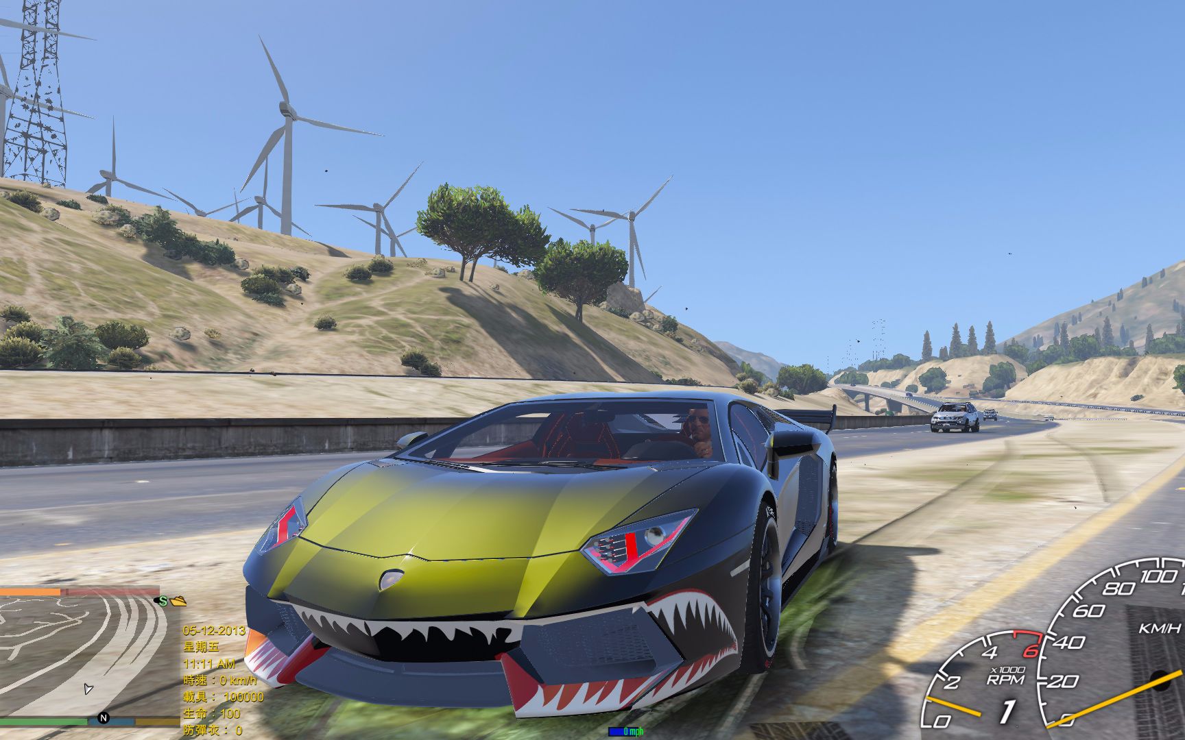 gta5 兰博基尼大牛车身涂鸦 大白鲨长脸了_哔哩哔哩_bilibili