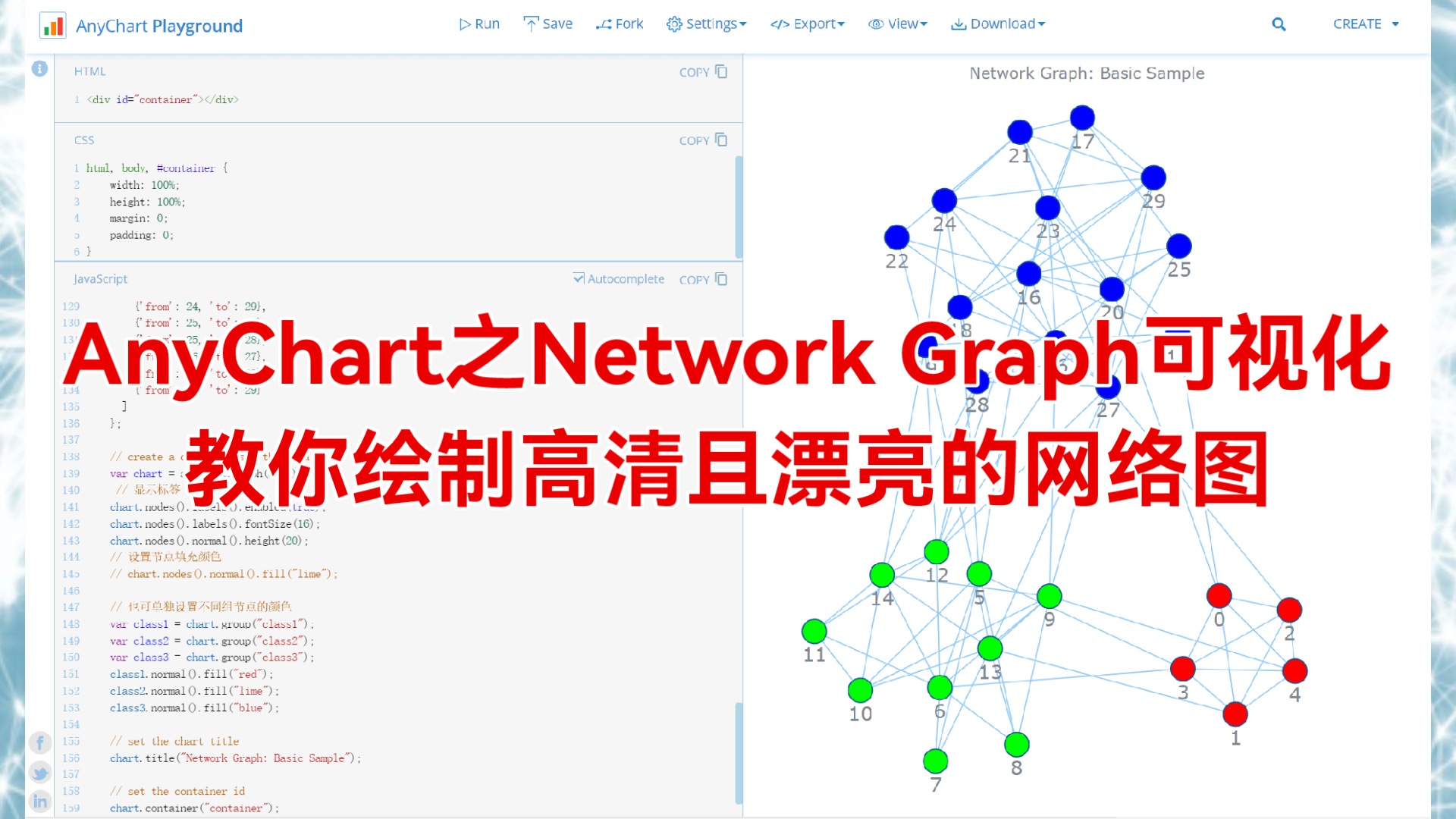 十分钟带你入门AnyChart之Network Graph可视化:教你绘制高清且漂亮的网络图哔哩哔哩bilibili