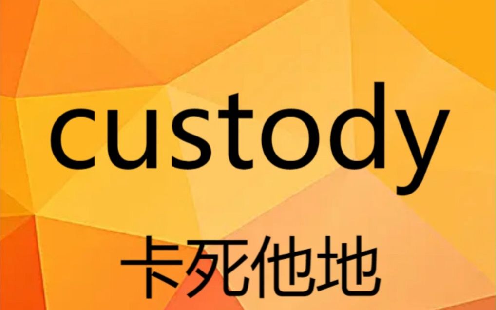 单词太多你把握不住,比如 custody (86期)哔哩哔哩bilibili