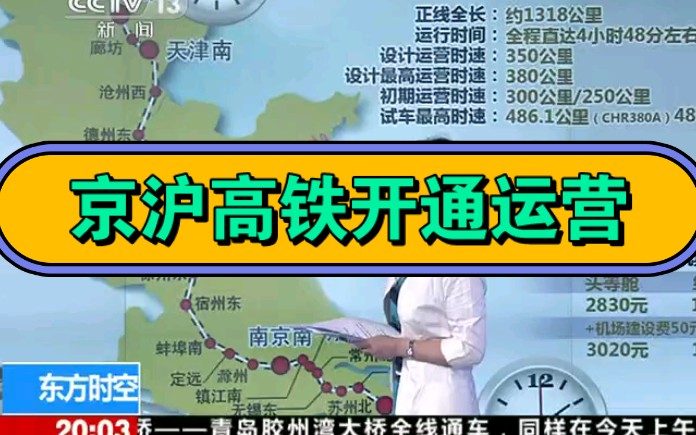 【京沪高铁】2011年开通运营:现场纪录京沪高铁“地上飞”【2011.06.30】历史旧闻哔哩哔哩bilibili