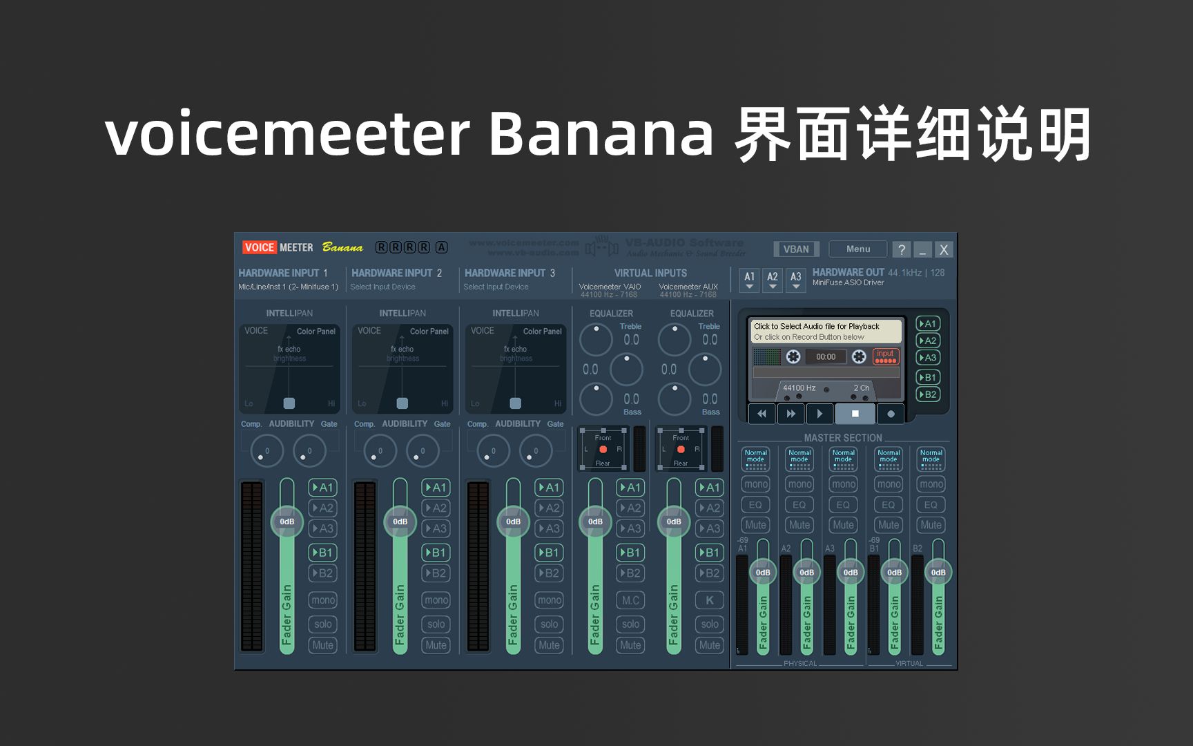 [图]voicemeeter Banana界面详细说明