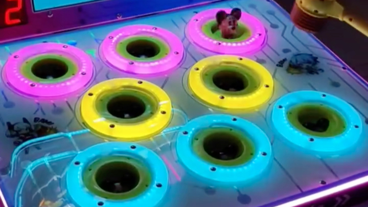 立品动漫儿童双人打地鼠游戏机