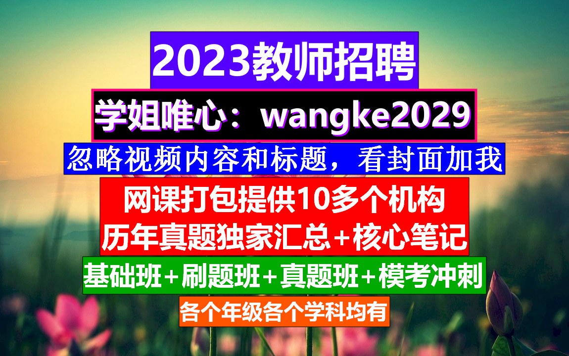 23年教师招聘教育综合知识,教师招聘考试时间统考,教招网课资源哔哩哔哩bilibili