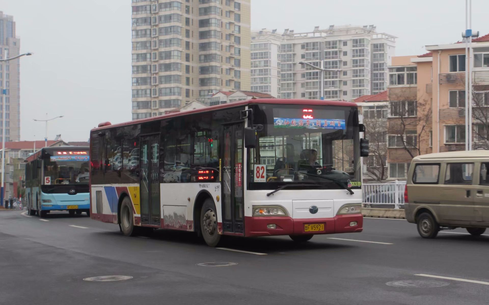 povb21疫情好转后的城市烟台公交82路pov全景展示