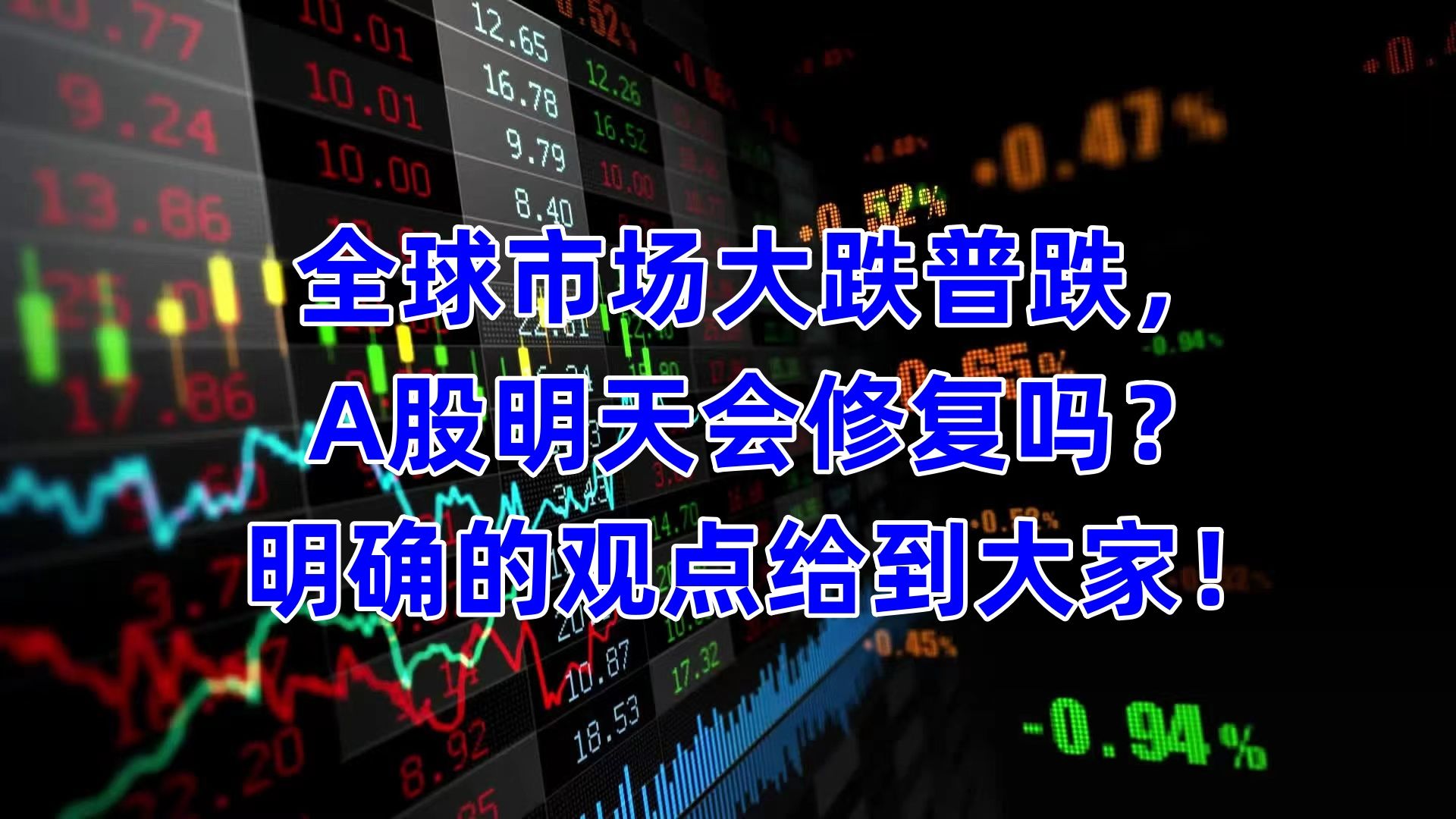 全球市场大跌普跌,A股明天会修复吗?明确的观点给到大家!哔哩哔哩bilibili