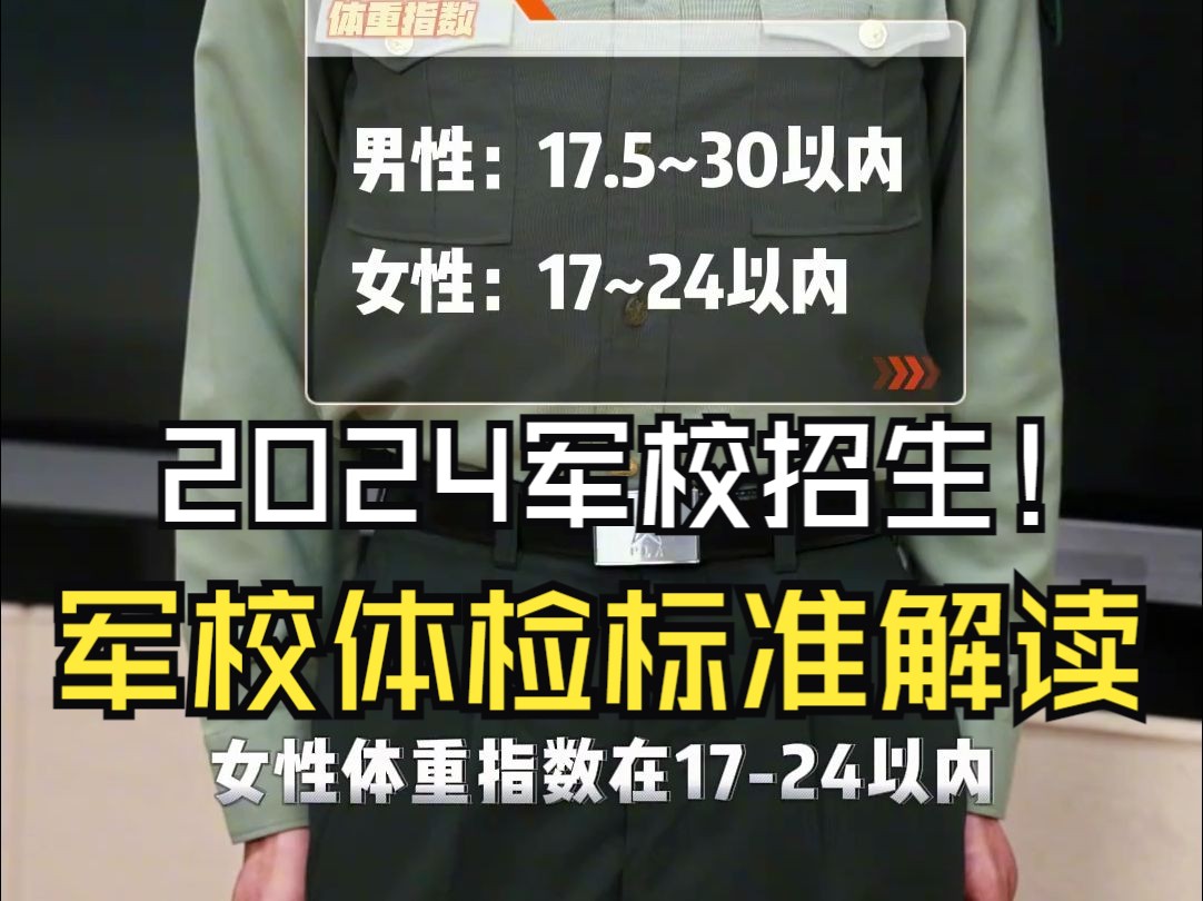 @高三学生关注的2024军校录取体检指标来了 体重?身高?视力?听力?学长告诉你!哔哩哔哩bilibili