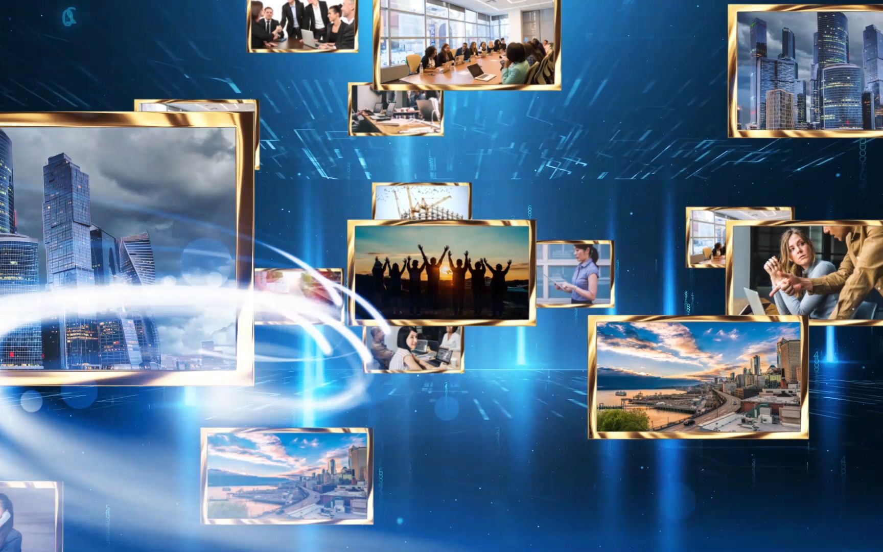 87-照片汇聚片头片尾展示ae模板