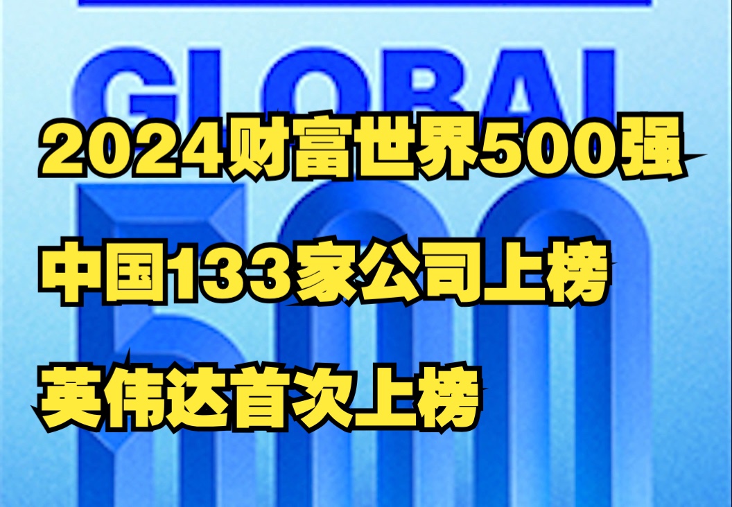 2024年财富世界500强:中国133家公司上榜,英伟达首次上榜哔哩哔哩bilibili