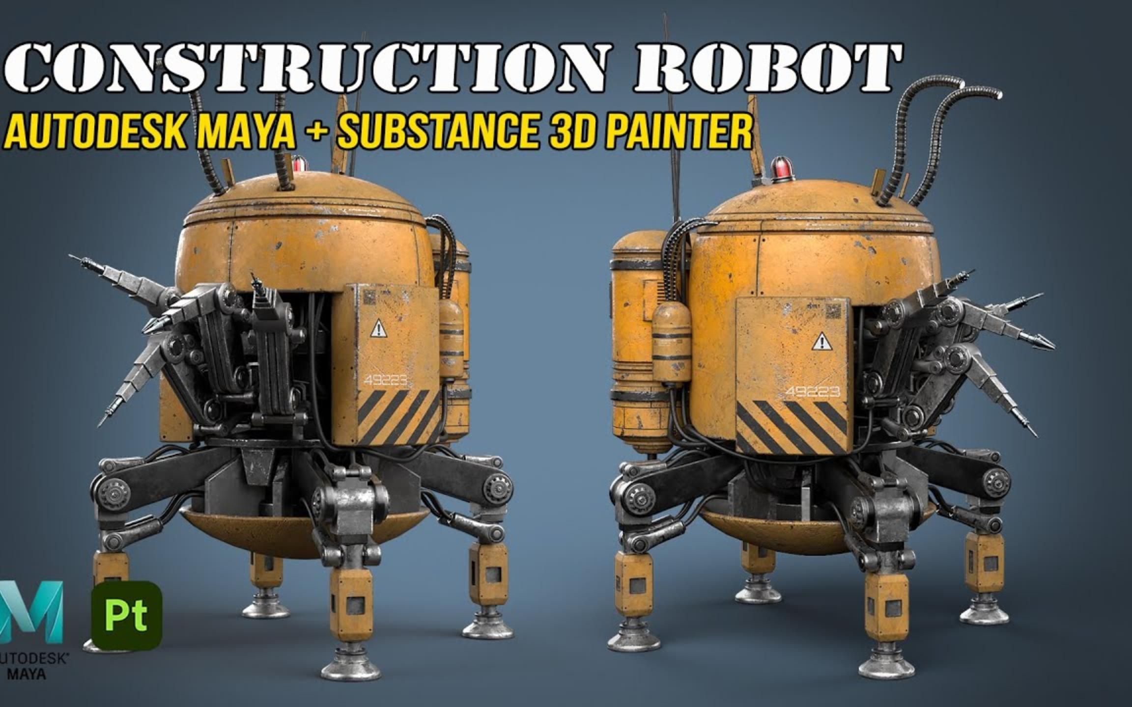 建筑机器人 Autodesk Maya + Substance 3D Painter哔哩哔哩bilibili