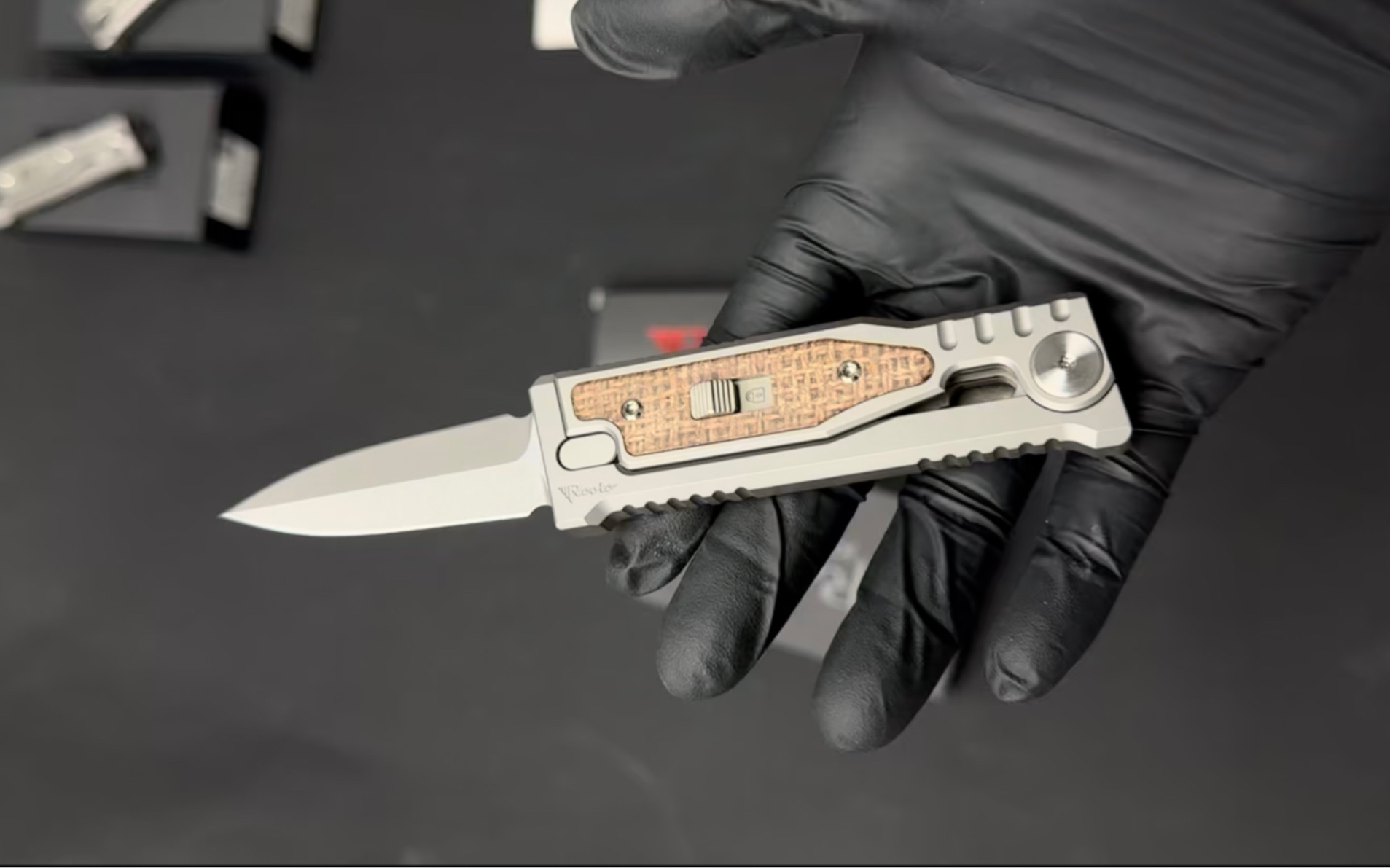 218瑞特reate外骨骼exo-m 重力甩 cpm-3v 钢 钛合金柄 棕色米卡塔编织