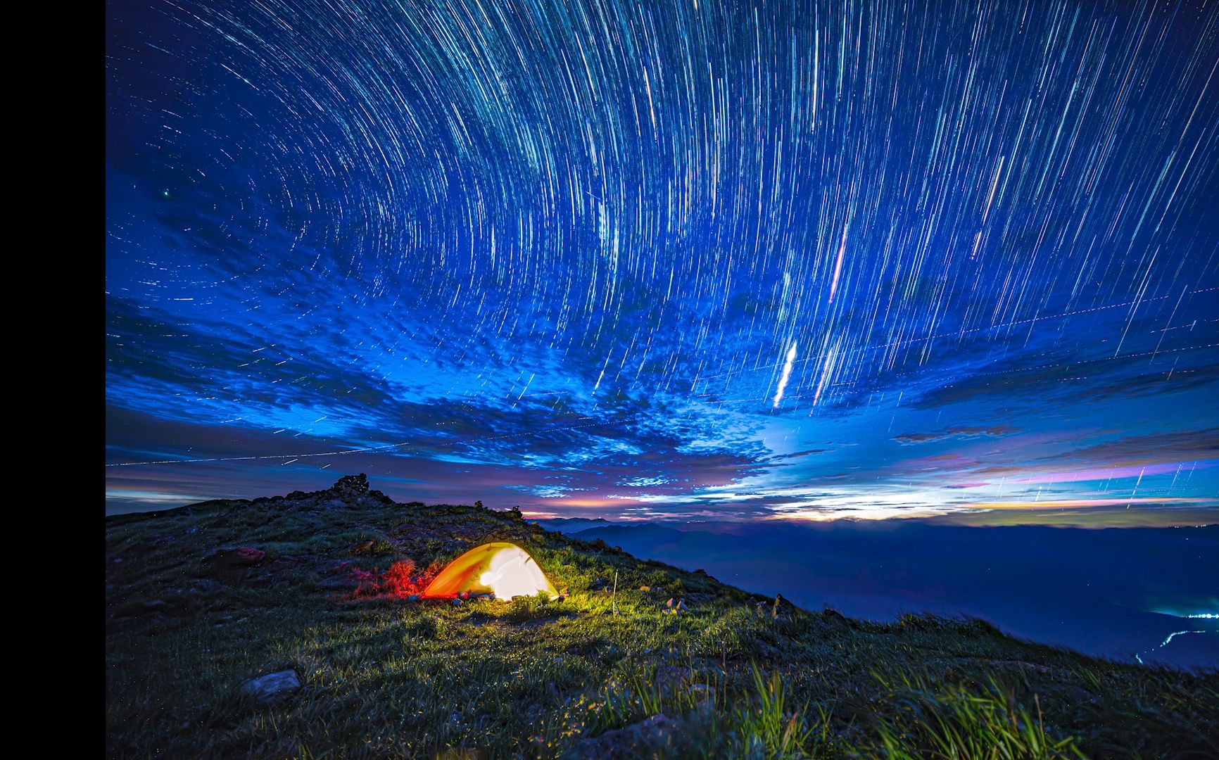 蹲了一晚上的山顶星轨