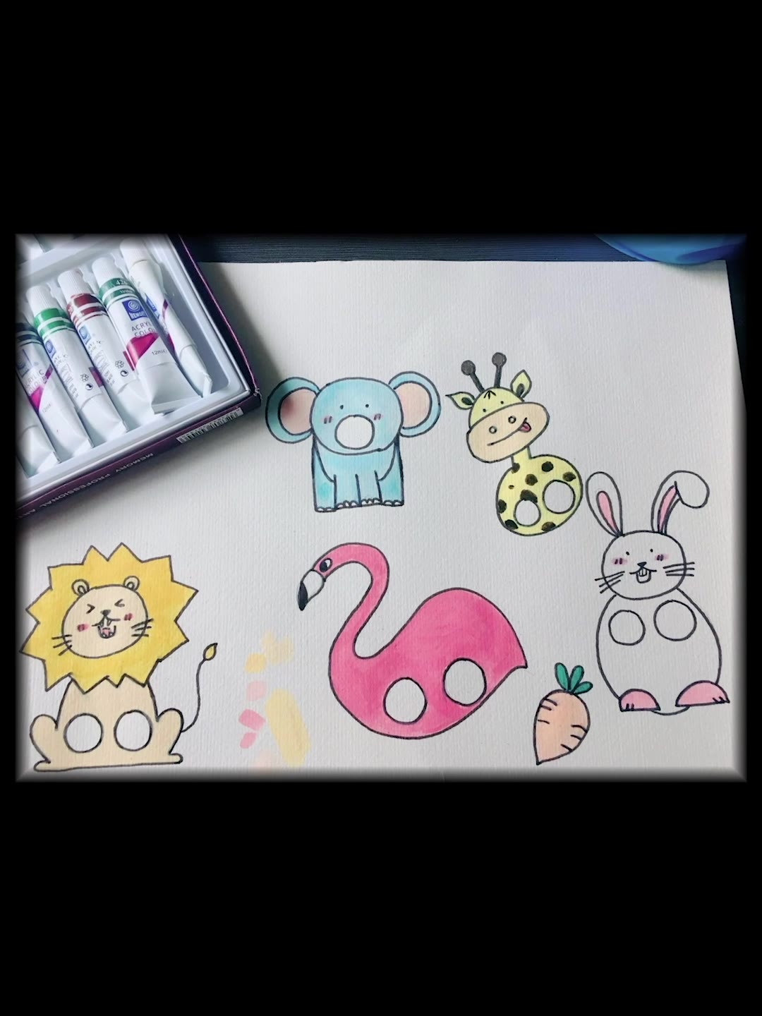 儿童创意手工创意手指动物画指间上的动物园